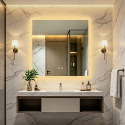 Luvodi 90 X 90Cm Square Backlit Led Bathroom Mirror Anti-Fog  Frameless Smart Lighted Mirror - thumbnail 7
