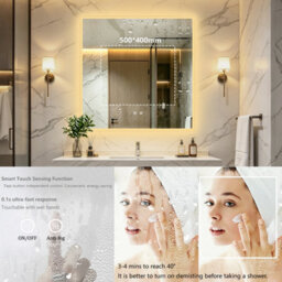 Luvodi 90 X 90Cm Square Backlit Led Bathroom Mirror Anti-Fog  Frameless Smart Lighted Mirror - thumbnail 4