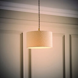 Valuelights Reni Cream Boucle Drum Ceiling Lamp Shade (D)25Cm - thumbnail 2