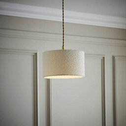 Valuelights Reni Cream Boucle Drum Ceiling Lamp Shade (D)25Cm