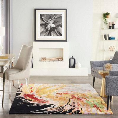 Multi Handmade Wool Handmade Luxurious Modern Abstract Rug Easy To Clean Living Room And Bedroom-259Cm X 351Cm