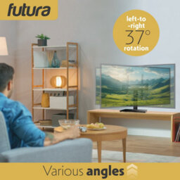 Futura Universal Tv Table Stand 24 To 60 Inch Tvs, Swivel & Height Adjustable, 45Kg Load, Max Vesa 400X400mm, Tempered Glass Base - thumbnail 8
