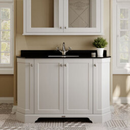 Hudson Reed Floor Standing 4 Door Angled Vanity Unit With 1 Tap Hole Black Marble Top & Basin, Timeless Sand, 1236 X 470 mm - thumbnail 2