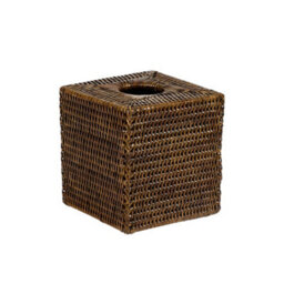 Dibor Traditional Square Natural Rattan Tissue Box Cover - thumbnail 2