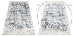 RugsX Distin 0822A Navy Blue / Blue / White Modern Carpet - Rosette, Vintage  80X150 Cm - thumbnail 2