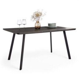 Vonhaus Dining Table, 6 Seater Kitchen Table For Dining Room, Rectangular Dark Wood Effect For 6 People, W150Cm X D90Cm, Burton - thumbnail 1