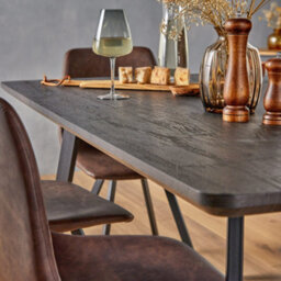 Vonhaus Dining Table, 6 Seater Kitchen Table For Dining Room, Rectangular Dark Wood Effect For 6 People, W150Cm X D90Cm, Burton - thumbnail 5