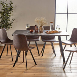 Vonhaus Dining Table, 6 Seater Kitchen Table For Dining Room, Rectangular Dark Wood Effect For 6 People, W150Cm X D90Cm, Burton - thumbnail 2