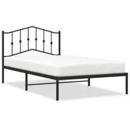 Berkfield Metal Bed Frame Without Mattress With Headboard Black 107X203Cm - thumbnail 2