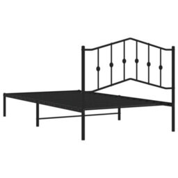 Berkfield Metal Bed Frame Without Mattress With Headboard Black 107X203Cm - thumbnail 7
