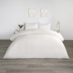 OHS Filled Pinsonic Arches Panel Duvet Cover Bedding Set, Cream - King - thumbnail 1