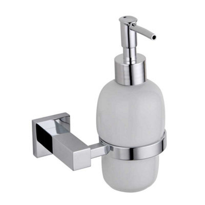 Arley Salm Wall Mounted Bathroom Soap Dispenser & Holder Brass Chrome