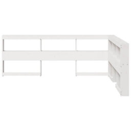 Berkfield Bookcase Headboard L-Shaped White 135 Cm Solid Wood Pine - thumbnail 4