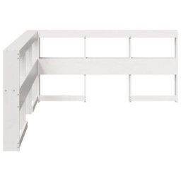 Berkfield Bookcase Headboard L-Shaped White 135 Cm Solid Wood Pine - thumbnail 5