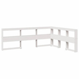 Berkfield Bookcase Headboard L-Shaped White 135 Cm Solid Wood Pine - thumbnail 2