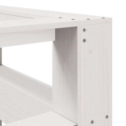 Berkfield Bookcase Headboard L-Shaped White 135 Cm Solid Wood Pine - thumbnail 7