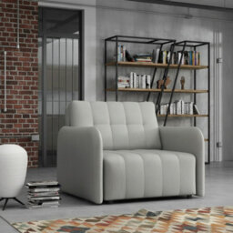 Viva Grand I Upholstered Sofa Bed With Wavy Spring Wooden Legs Wooden Frame Freestanding Backrest 85X95X98Cm Light Grey - thumbnail 1