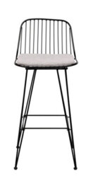 Nordlys Set 2 Of Bar Stools In Metal And Gray Fabric Industrial Style Dining Room - thumbnail 7