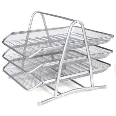 Mesh Stackable Document Trays Desk Letter File Organiser Rack - image 1