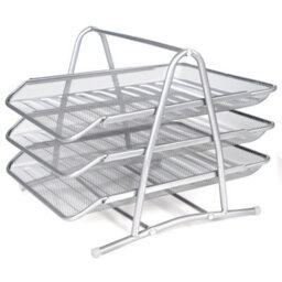 Mesh Stackable Document Trays Desk Letter File Organiser Rack - thumbnail 1