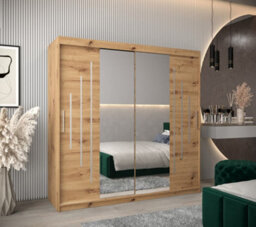 Arte York I Mirrored Sliding Door Wardrobe In  Oak Artisan 2000mm (H)2000mm (W) 620mm (D) - Stylish And Spacious Storage Solution - thumbnail 2