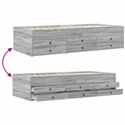 Berkfield Daybed With Drawers Without Mattress Grey Sonoma 90X200 Cm - thumbnail 7