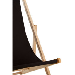 Orsina Adjustable Black Deck Chair, Sling Design Lawn Chair, Ethically Sourced Deck Chair, Stylish Garden Chair - thumbnail 6