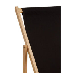 Orsina Adjustable Black Deck Chair, Sling Design Lawn Chair, Ethically Sourced Deck Chair, Stylish Garden Chair - thumbnail 5