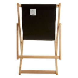 Orsina Adjustable Black Deck Chair, Sling Design Lawn Chair, Ethically Sourced Deck Chair, Stylish Garden Chair - thumbnail 4