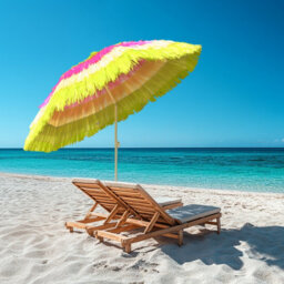 Rinse Bathrooms Hawaiian Parasol Multi Colour Beach Parasol Patio Garden Umbrella Sun Shade Tilting 160Cm - thumbnail 1