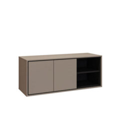 Arte Irvine 60 Floating Vanity Unit W1200mm H510mm D480mm - Congo & Black With Two Hinged Doors And Modern Floating Design - thumbnail 1