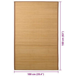 Vidaxl Rug Bamboo 100X160 Cm Brown Rugs - thumbnail 7