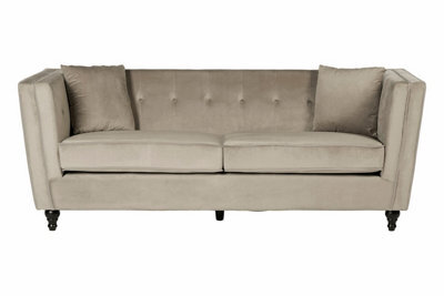 Orsina Ferris Mink Velvet 3 Seat Sofa - image 1