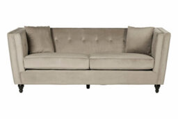 Orsina Ferris Mink Velvet 3 Seat Sofa - thumbnail 1