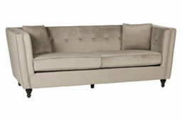 Orsina Ferris Mink Velvet 3 Seat Sofa - thumbnail 2