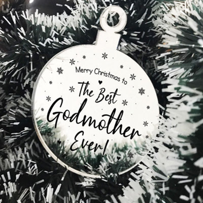 Red Ocean Christmas Gift For Godmother Engraved Hanging Tree Decoration - image 1
