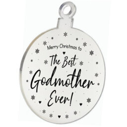 Red Ocean Christmas Gift For Godmother Engraved Hanging Tree Decoration - thumbnail 5