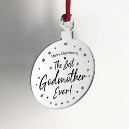 Red Ocean Christmas Gift For Godmother Engraved Hanging Tree Decoration - thumbnail 4