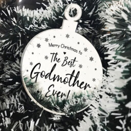 Red Ocean Christmas Gift For Godmother Engraved Hanging Tree Decoration