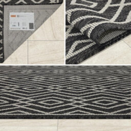Homeart Outdoor Rugs Easy Cleaning Area Rugs For Balcony,garden,picnic,uv Weather Resistant D.anthracite Cream, 140 X 200 Cm - thumbnail 4