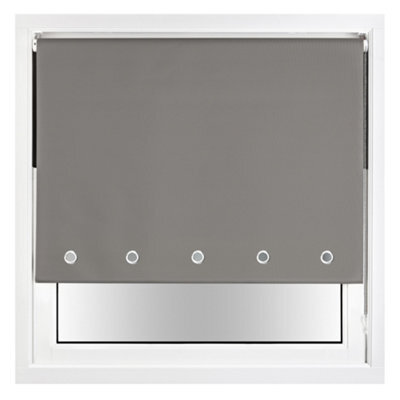 Furnished Thermal Blackout Roller Blinds With Round Eyelets & Metal Fittings - Dark Grey (W)65Cm (L)210Cm - image 1