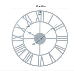 Eos Skeleton Wall Clock With Roman Numerals - Grey / 40Cm - thumbnail 5