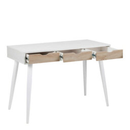Wyld Haus Dresden Office Desk - White Top & Sonoma Oak Drawers, 3-Drawer, 1100 X 500 X 771 mm - thumbnail 5