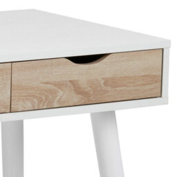 Wyld Haus Dresden Office Desk - White Top & Sonoma Oak Drawers, 3-Drawer, 1100 X 500 X 771 mm - thumbnail 7