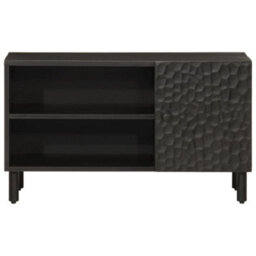 Berkfield Tv Cabinet Black 80X31X46 Cm Solid Wood Mango - thumbnail 3