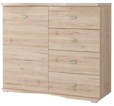Arte Elegant Oak San Remo Sideboard H1000mm W1200mm D500mm - Perfect For Modern Classic Homes - image 1