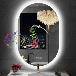 Luvodi 600X900mm Oval Bluetooth Led Bathroom Mirror Backlit, Memory, Anti-Fog, Dimmable ,waterproof - thumbnail 1