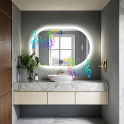 Luvodi 600X900mm Oval Bluetooth Led Bathroom Mirror Backlit, Memory, Anti-Fog, Dimmable ,waterproof - thumbnail 7