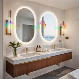 Luvodi 600X900mm Oval Bluetooth Led Bathroom Mirror Backlit, Memory, Anti-Fog, Dimmable ,waterproof - thumbnail 8