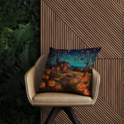 Warren Reed Designer Enchanted Hallowen Pumpkin Patch Outdoor Cushion 45Cm X 45Cm - thumbnail 2